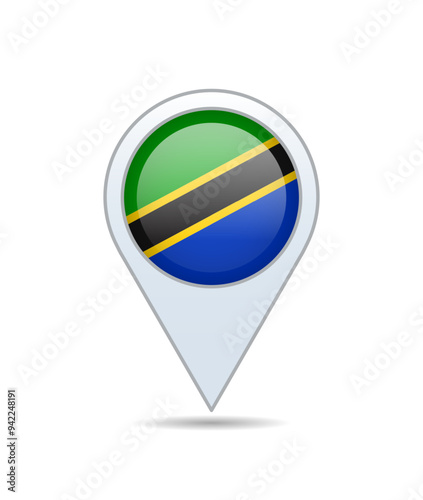Tanzania - flag pin for map. Vector illustration. Free Download Tanzania - flag pin for map. Vector illustration. - GFXLoad