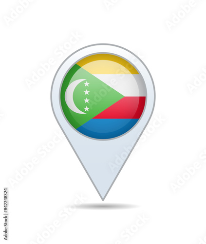 Free Download Comoros - flag pin for map. Vector illustration. - GFXLoad