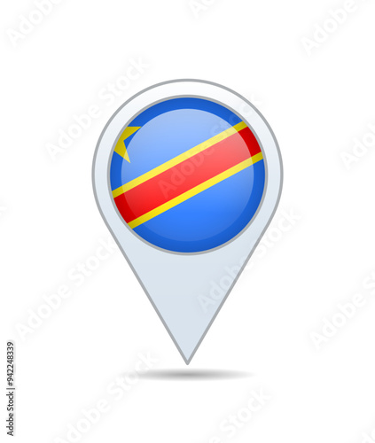 Free Download Democratic Republic of  Congo - flag pin for map. Vector illustration. - GFXLoad
