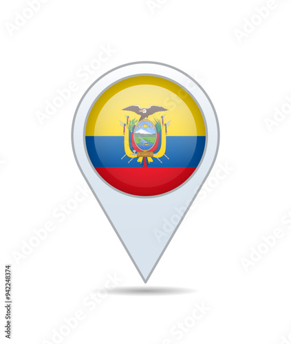 Free Download Ecuador - flag pin for map. Vector illustration. - GFXLoad