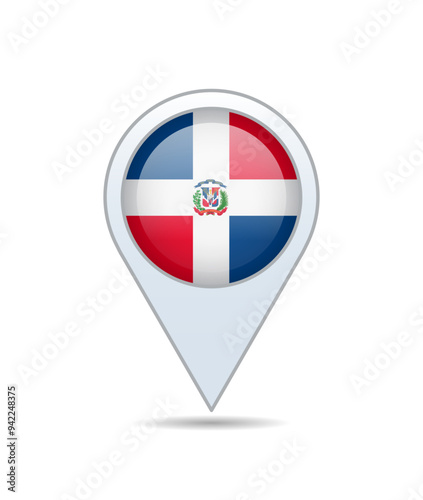Dominican Republic - flag pin for map. Vector illustration. Free Download Dominican Republic - flag pin for map. Vector illustration. - GFXLoad
