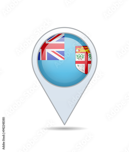 Free Download Fiji - flag pin for map. Vector illustration. - GFXLoad