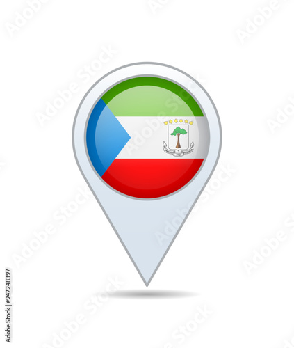 Equatorial Guinea - flag pin for map. Vector illustration. Free Download Equatorial Guinea - flag pin for map. Vector illustration. - GFXLoad