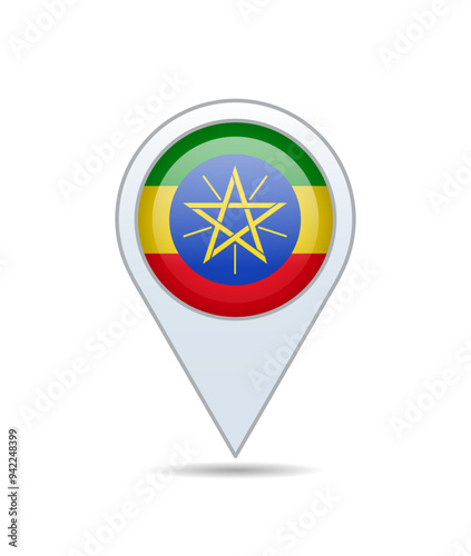 Ethiopia - flag pin for map. Vector illustration. Free Download Ethiopia - flag pin for map. Vector illustration. - GFXLoad