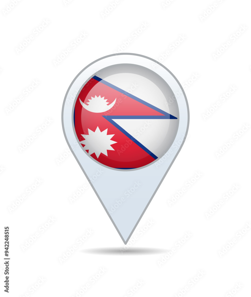 Nepal - flag pin for map. Vector illustration. Nepal - flag pin for map. Vector illustration.