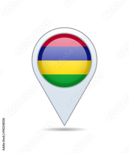 Mauritius - flag pin for map. Vector illustration. Free Download Mauritius - flag pin for map. Vector illustration. - GFXLoad