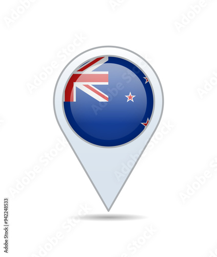 Free Download New Zealand - flag pin for map. Vector illustration. - GFXLoad