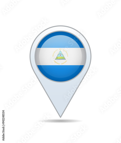 Nicaragua - flag pin for map. Vector illustration. Free Download Nicaragua - flag pin for map. Vector illustration. - GFXLoad