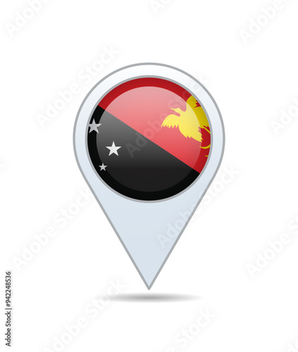 Free Download Papua New Guinea - flag pin for map. Vector illustration. - GFXLoad