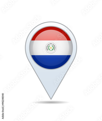 Free Download Paraguay - flag pin for map. Vector illustration. - GFXLoad