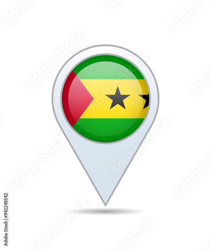 Sao Tome and Principe - flag pin for map. Vector illustration. Free Download Sao Tome and Principe - flag pin for map. Vector illustration. - GFXLoad