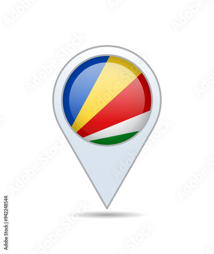 Seychelles - flag pin for map. Vector illustration. Free Download Seychelles - flag pin for map. Vector illustration. - GFXLoad