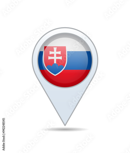 Slovakia - flag pin for map. Vector illustration. Free Download Slovakia - flag pin for map. Vector illustration. - GFXLoad