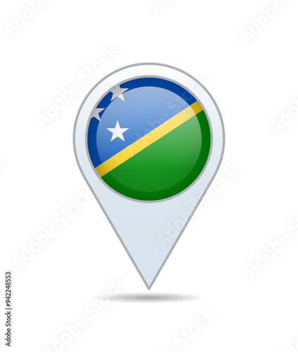 Solomon Islands - flag pin for map. Vector illustration. Free Download Solomon Islands - flag pin for map. Vector illustration. - GFXLoad