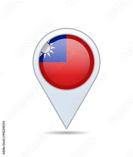 Free Download Taiwan - flag pin for map. Vector illustration. - GFXLoad