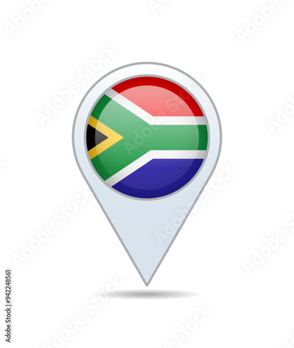 South Africa - flag pin for map. Vector illustration. Free Download South Africa - flag pin for map. Vector illustration. - GFXLoad