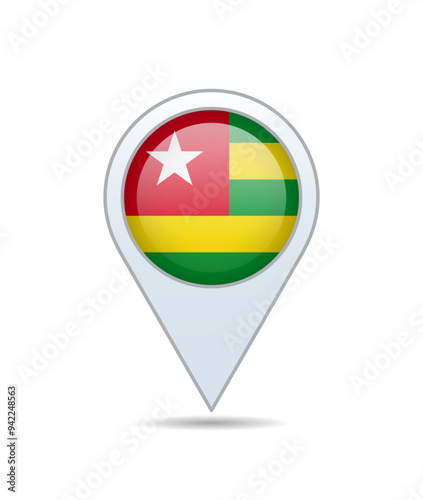 Free Download Togo - flag pin for map. Vector illustration. - GFXLoad