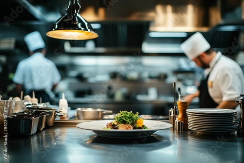 Wallpaper Mural In a bustling restaurant kitchen, skilled chefs diligently prepare exquisite gourmet dishes, showcasing various delicious foods and professional culinary equipment that enhance their cooking Torontodigital.ca