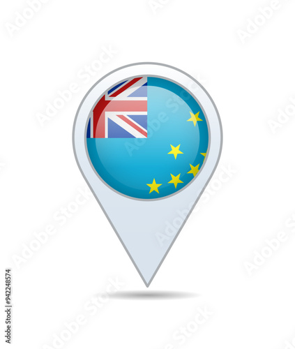 Free Download Tuvalu - flag pin for map. Vector illustration. - GFXLoad