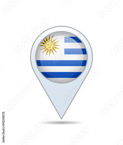 Uruguay - flag pin for map. Vector illustration. Free Download Uruguay - flag pin for map. Vector illustration. - GFXLoad