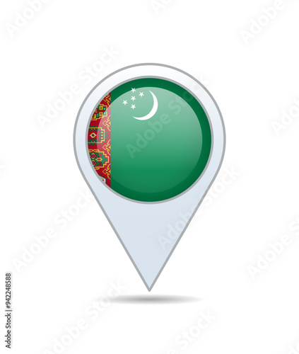 Free Download Turkmenistan - flag pin for map. Vector illustration. - GFXLoad