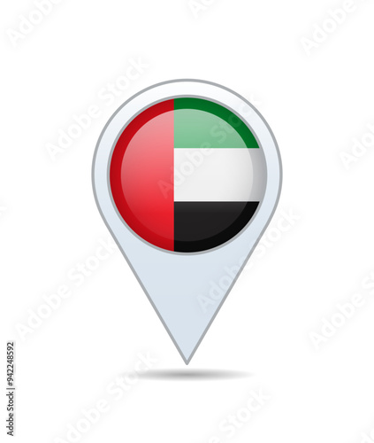 United Arab Emirates - flag pin for map. Vector illustration. Free Download United Arab Emirates - flag pin for map. Vector illustration. - GFXLoad
