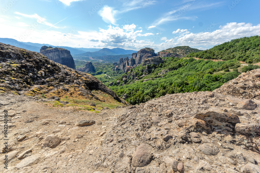Panoramic view of Meteora Monasteries, Thessaly, Greece