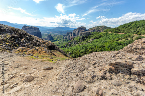 Obraz na płótnie Panoramic view of Meteora Monasteries, Thessaly, Greece w salonie