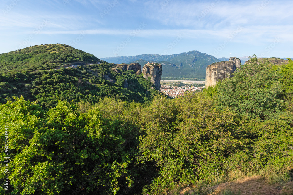 Panoramic view of Meteora Monasteries, Thessaly, Greece