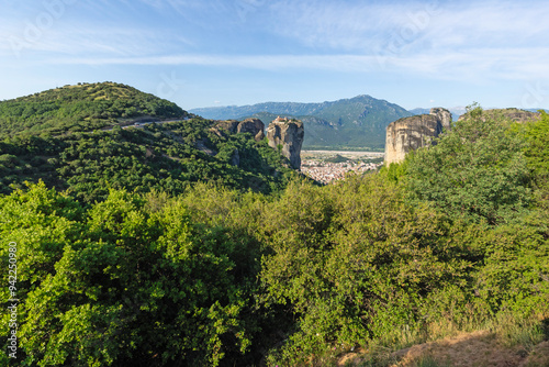 Obraz na płótnie Panoramic view of Meteora Monasteries, Thessaly, Greece w salonie