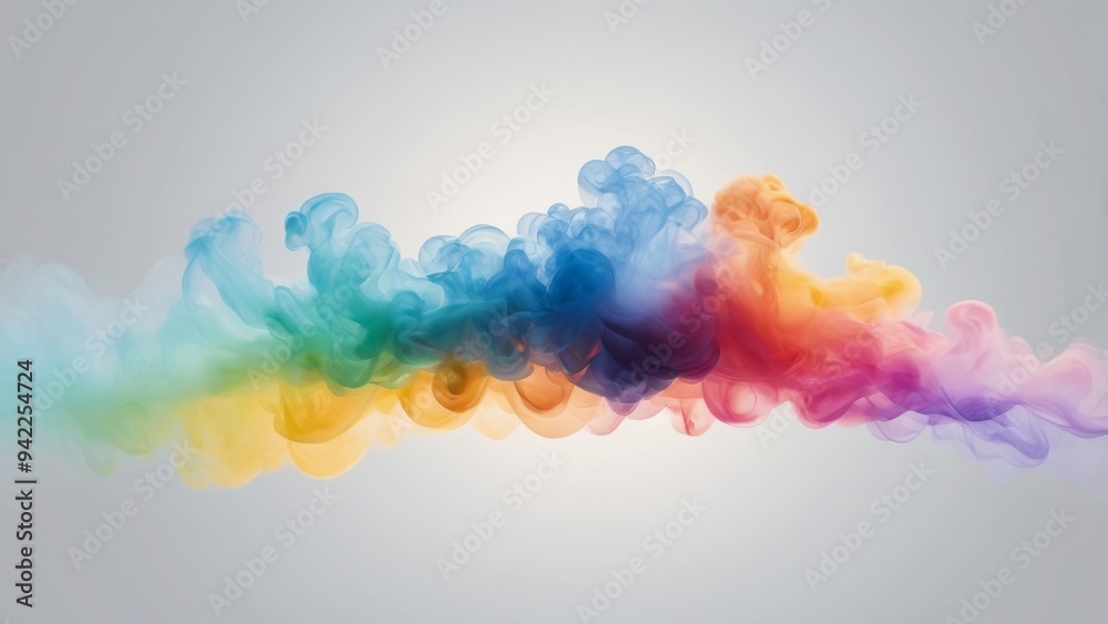 Fototapeta premium abstract colorful smoke on white abstract colorful background