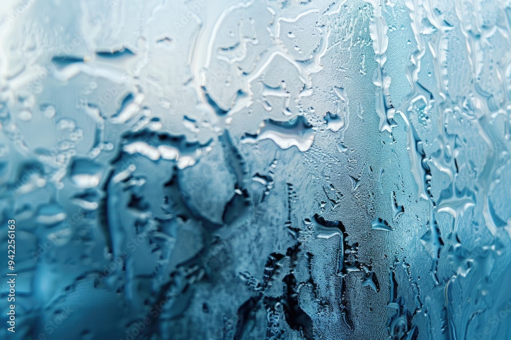 Close-up of water droplets forming on a window Close-up of water droplets forming on a window