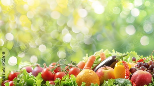 Fresh and Colorful Vegetables and Fruits