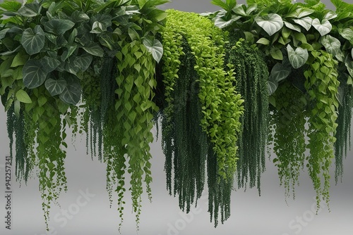 3D Visualization of Lush Creeping Plant Actinidia Hybrida in an Ecological Design photo