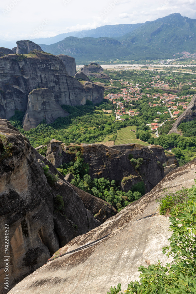 Panoramic view of Meteora Monasteries, Thessaly, Greece