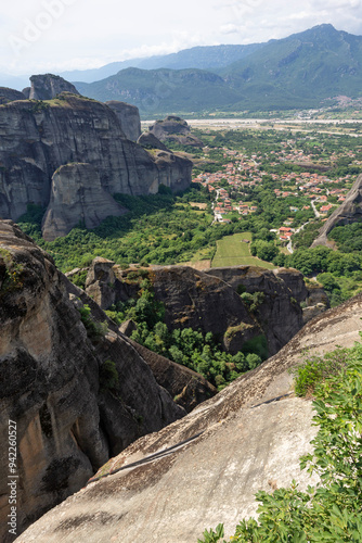 Obraz na płótnie Panoramic view of Meteora Monasteries, Thessaly, Greece w salonie
