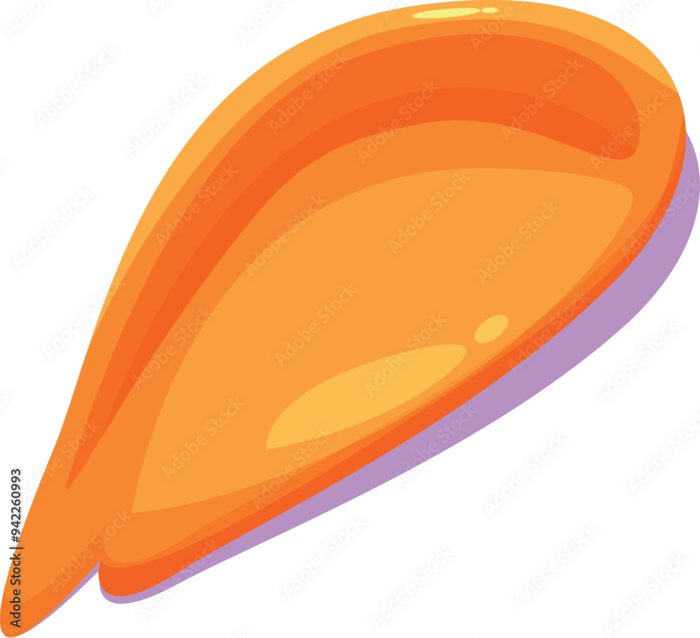 Bright orange pumpkin seed is lying on a white background Bright orange pumpkin seed is lying on a white background