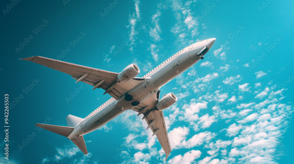 Fototapeta premium Modern flying Passenger Plane