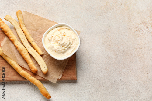 Bowl with tasty cream chees...