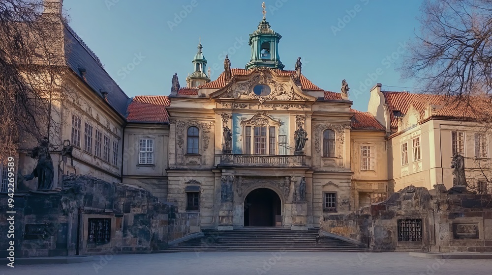 Fototapeta premium Old library in the Prague