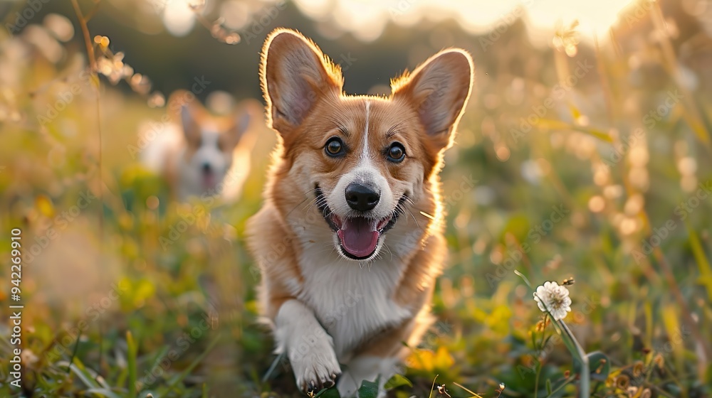 Puppy exploring every inch of a sprawling green field picture Puppy exploring every inch of a sprawling green field picture