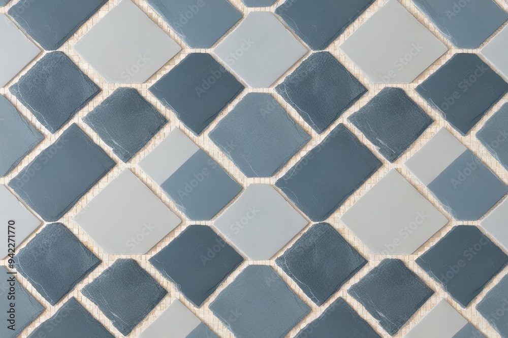 Fototapeta premium Light Blue Ivory Slate Mosaic Seamless Pattern for Sophisticated Backgrounds and Interior Design