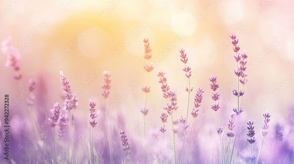 Purple Lavender Flowers in Soft Light Purple Lavender Flowers in Soft Light
