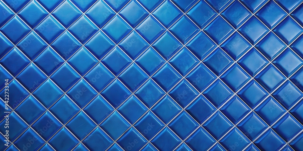 Close up of electric blue diagonal tile wall pattern, electric blue, diagonal, tile, wall, pattern, texture, background Close up of electric blue diagonal tile wall pattern, electric blue, diagonal, tile, wall, pattern, texture, background