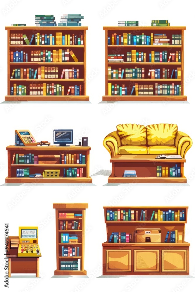 A comfortable reading nook with books on shelves and a soft couch, great for relaxing at home