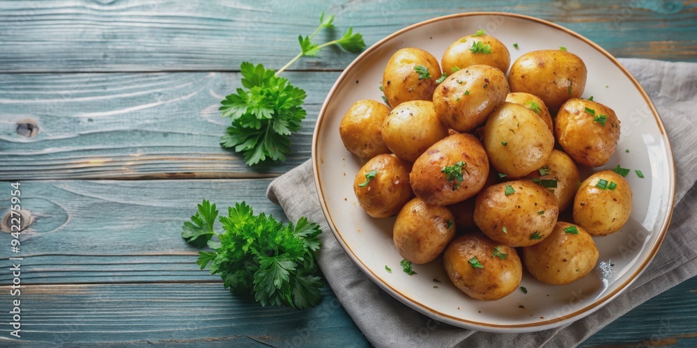 Plate of delicious and nutritious potatoes, a versatile vegetable perfect for breakfasts and lunches, potato, vegetable Plate of delicious and nutritious potatoes, a versatile vegetable perfect for breakfasts and lunches, potato, vegetable