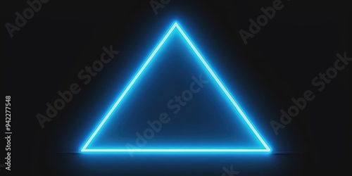 Neon electric blue triangle in magenta font on black background, neon, electric blue, triangle, magenta, font