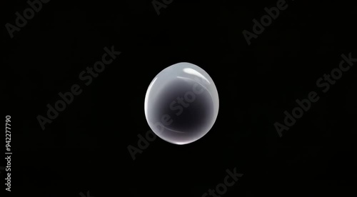 small glowing white quantum sphere with super smooth breathing effect on a pure black background