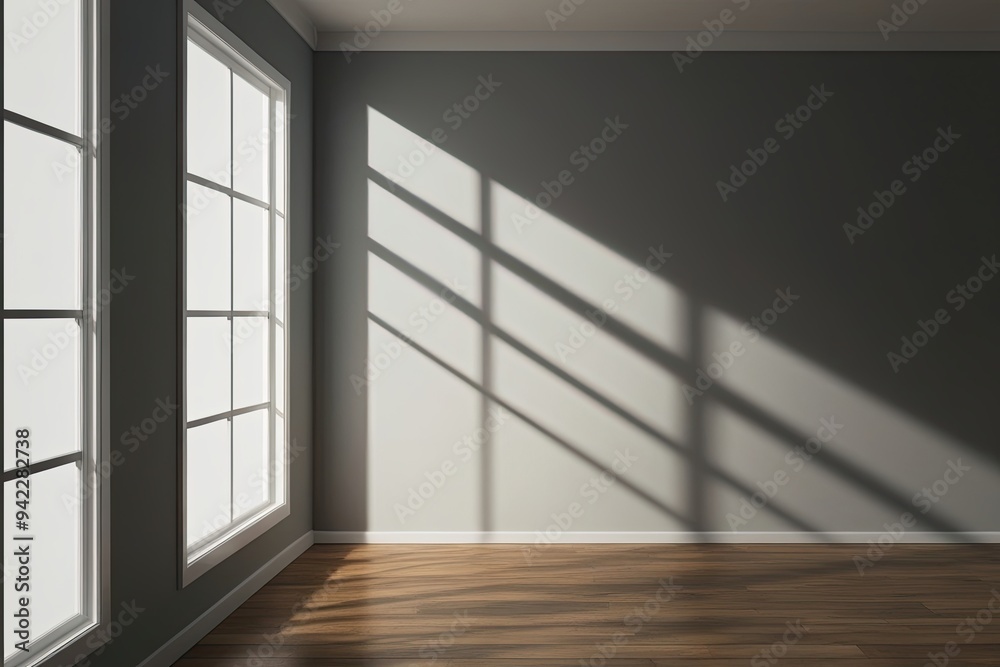 Fototapeta premium Window Light Isolated Shadow Overlay Effect for Room Mockup Design