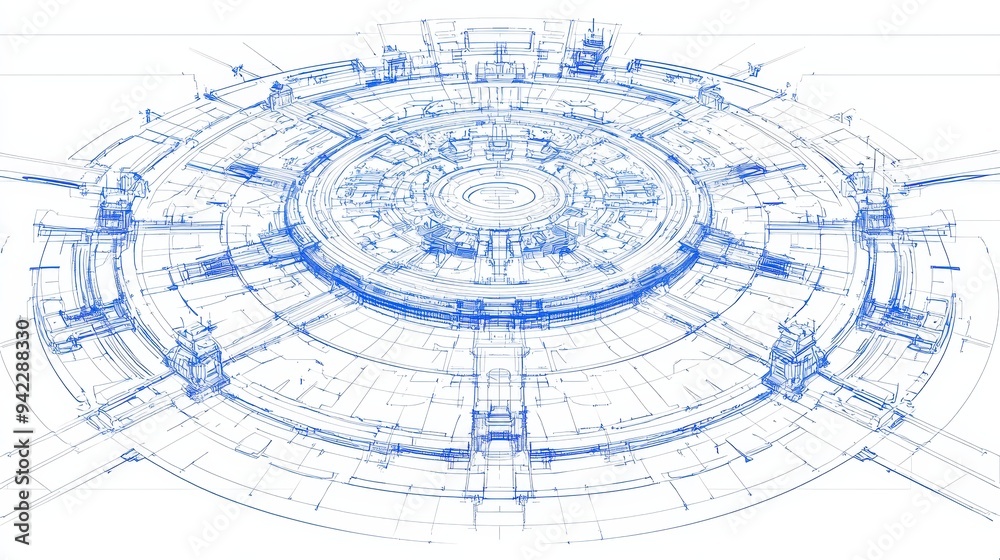 Abstract Circular Blueprint Design Abstract Circular Blueprint Design